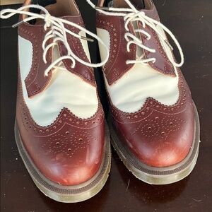 Dr. Martens Men Brown and White Leather Dress Shoes - Size 11
